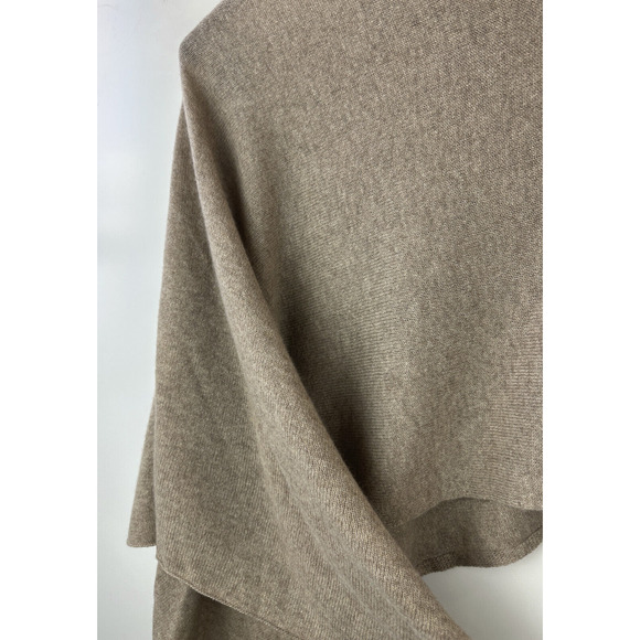 Alashan 100% Cashmere Draped Dress Topper Poncho Lightweight Soft & Cozy Tan NWT - Picture 13 of 16